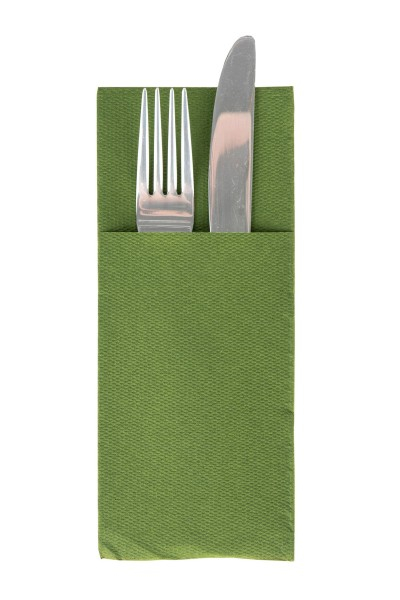 Servetele cu BUZUNAR pentru tacamuri - Softpoint (Verde oliv) / 33 x 40 cm / 50 buc