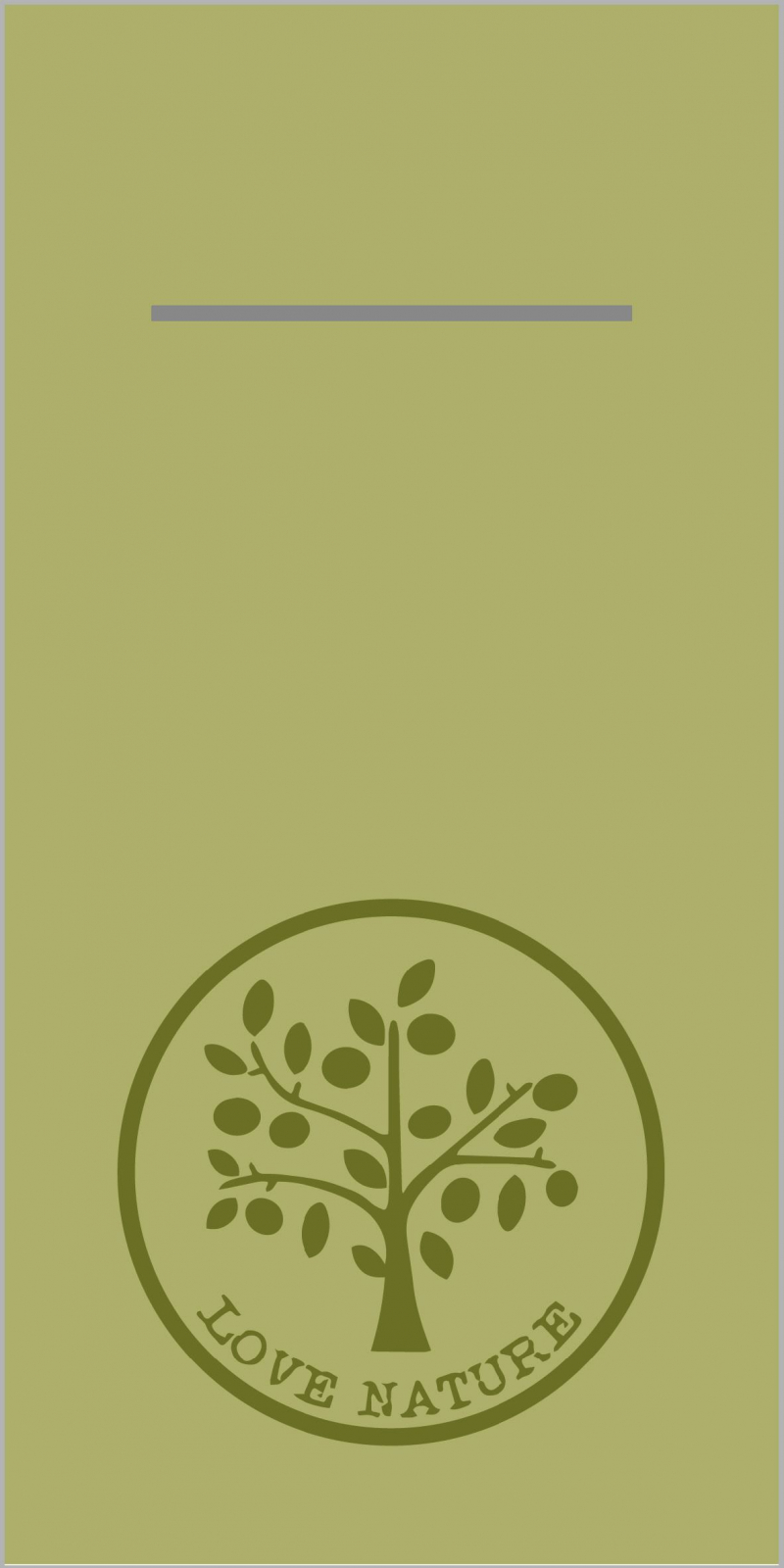 Servetele cu BUZUNAR pentru tacamuri - Linclass Love Nature (oliv) / 40 x 40 cm / 75 buc
