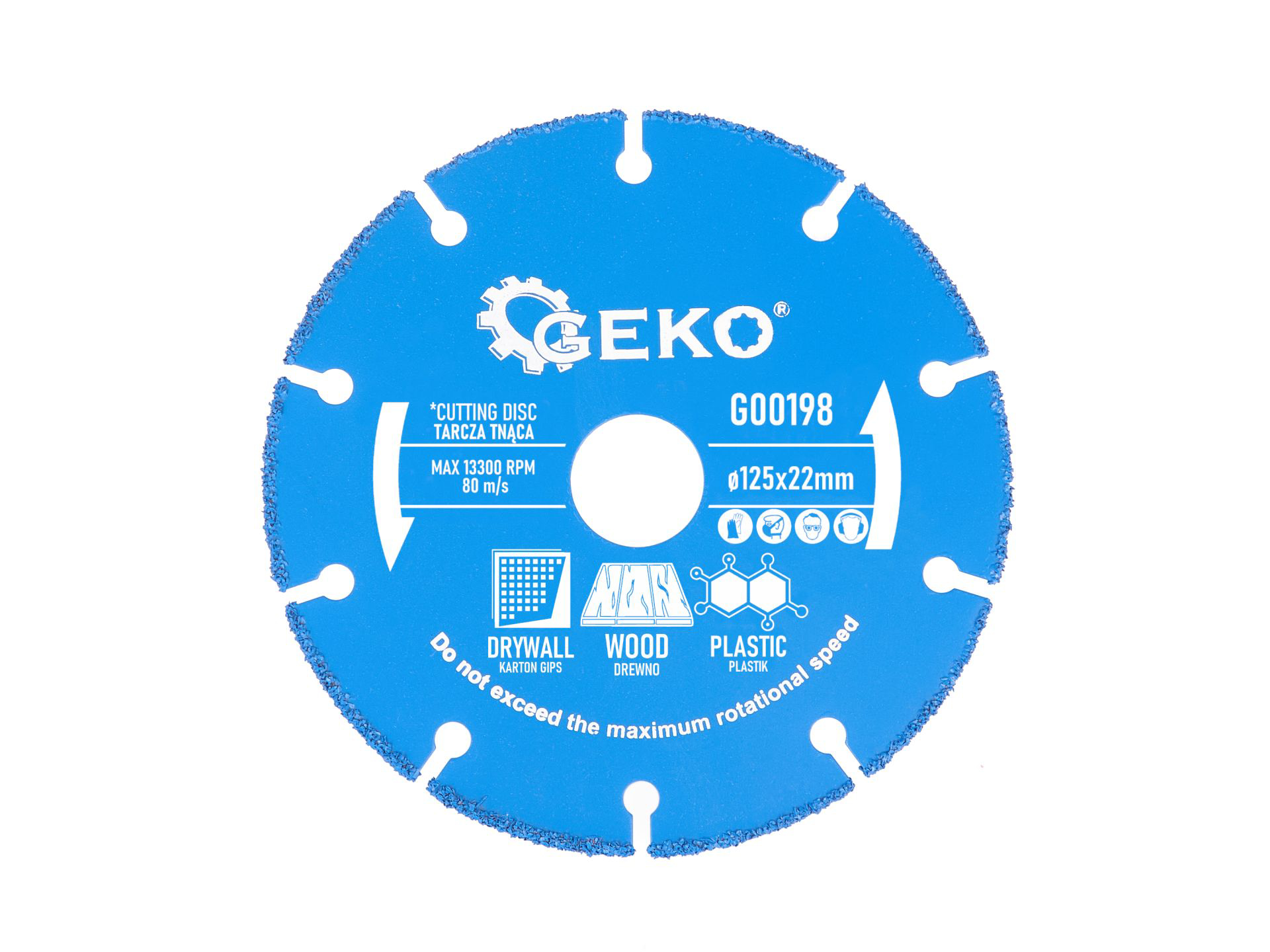 Disc pentru taiere lemn, plastic, gips-carton, 125 x 22.2 mm, Geko G00198