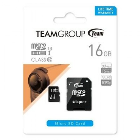 Card de Memorie Team Group 16GB Micro SDHC/SDXC UHS-I, Class 10, CARD + SD Adapter
