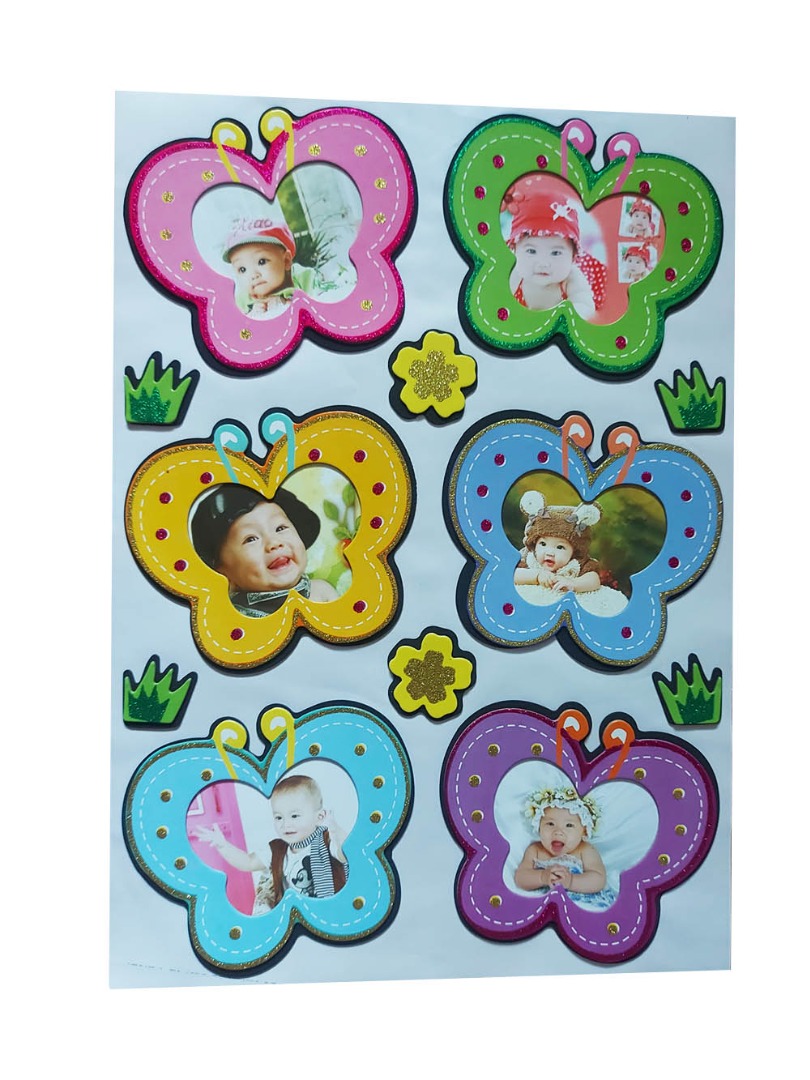 Sticker decorativ, fluturi cu poze, 45 cm, WX-EB003