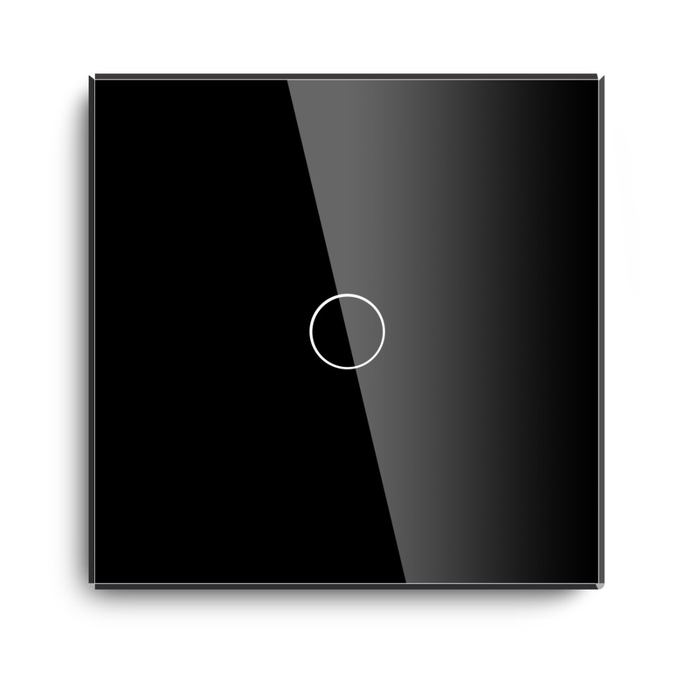 Fateta de sticla pentru intrerupator Touch simplu, negru, Instalare Usoara