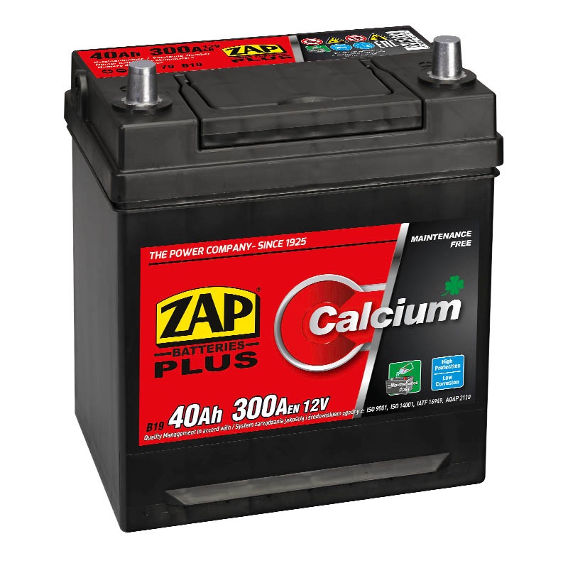 Baterie auto ZAP Plus Japan, 40Ah borna inversa