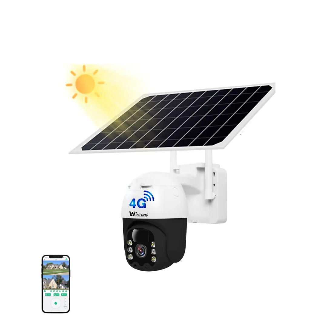 Camera de Supraveghere Solara 4G Cartela SIM 3 MP, Zoom 10X, Full HD 1080p, Panou Solar 9W Rezistenta La Apa IP 66, Card 64GB