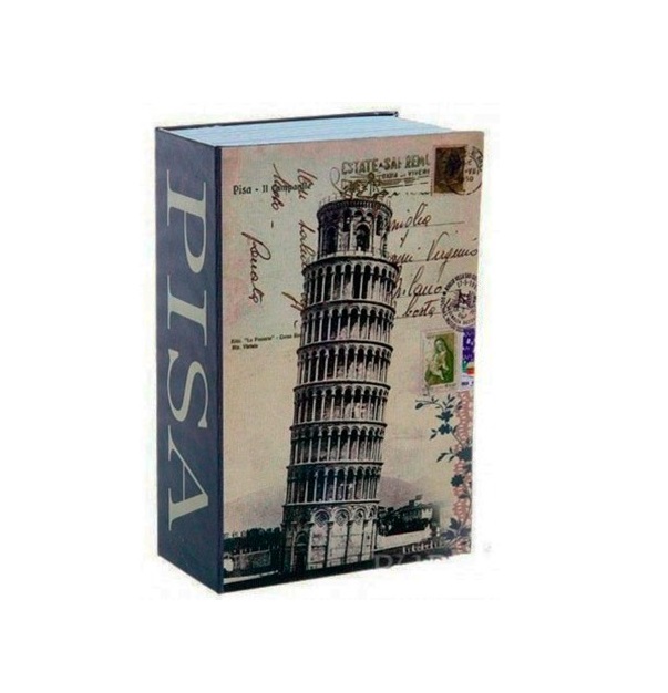 Seif Dictionar Carte, Bigshot, cu o Cutie Secreta, Metalic, 240 x 55 x 155 mm, Model Turn Pisa