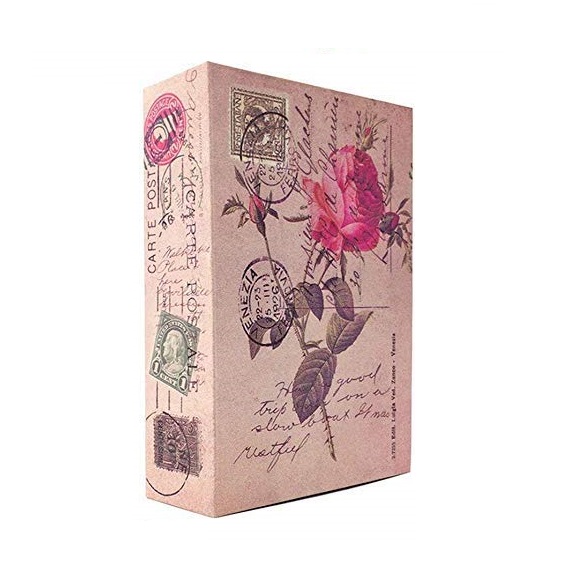 Seif Dictionar Carte, Bigshot, cu o Cutie Secreta, Metalic, 240 x 55 x 155 mm, Model Trandafiri