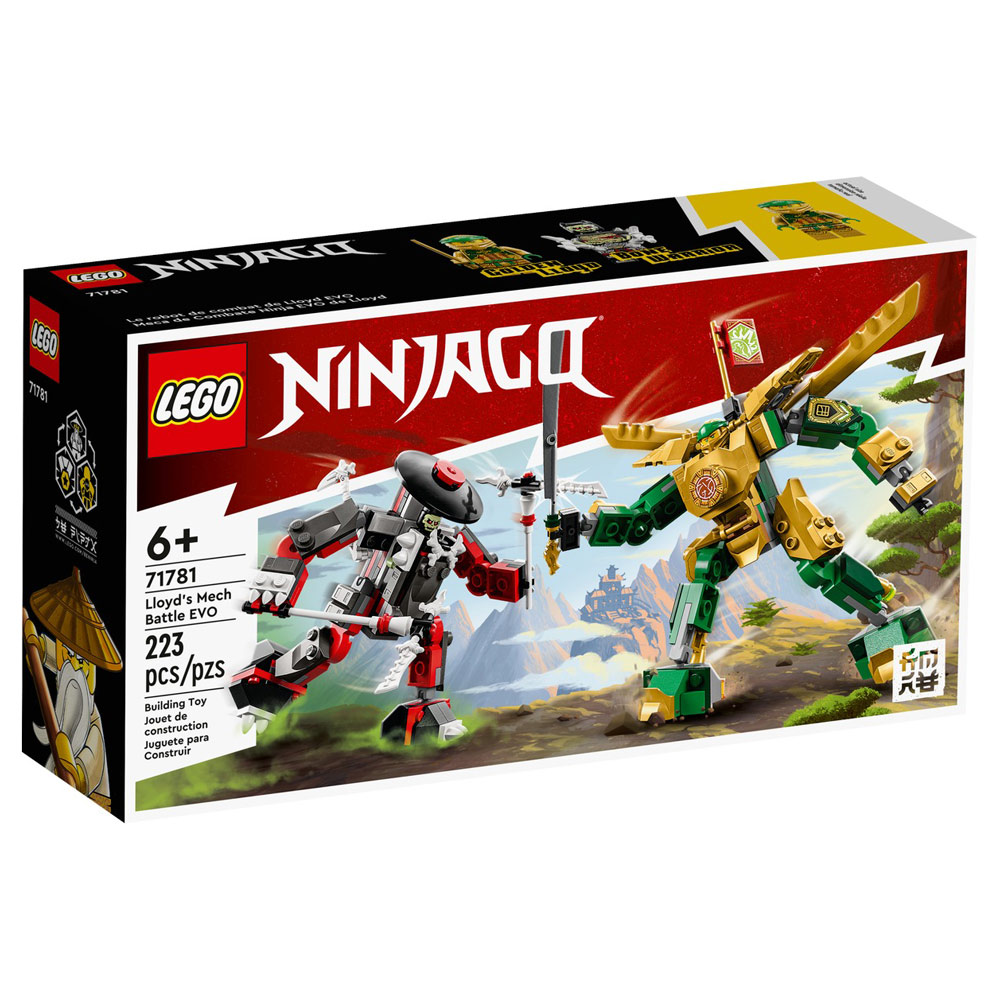 Set de construit LEGO® Ninjago, Lupta cu robotul EVO al lui Lloyd, 223 piese