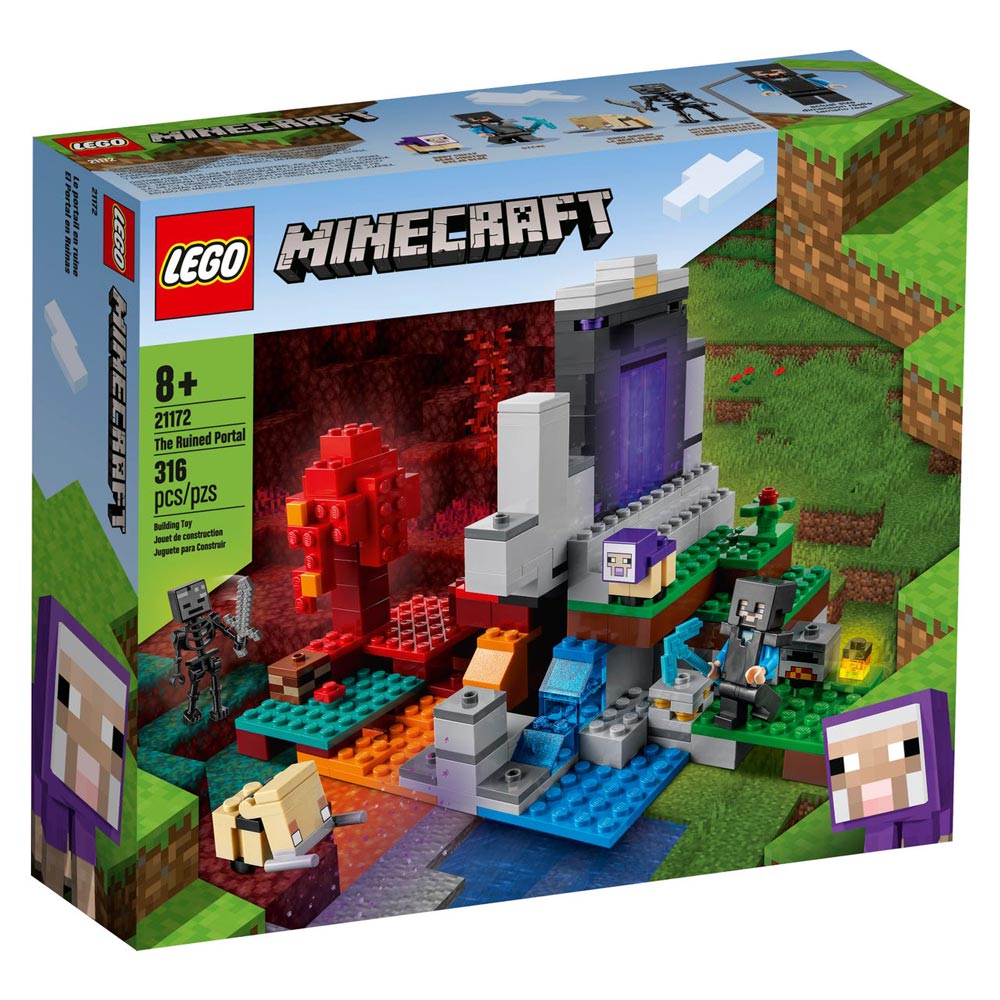 Set de construit LEGO® Minecraft, Portalul ruinat, 316 piese
