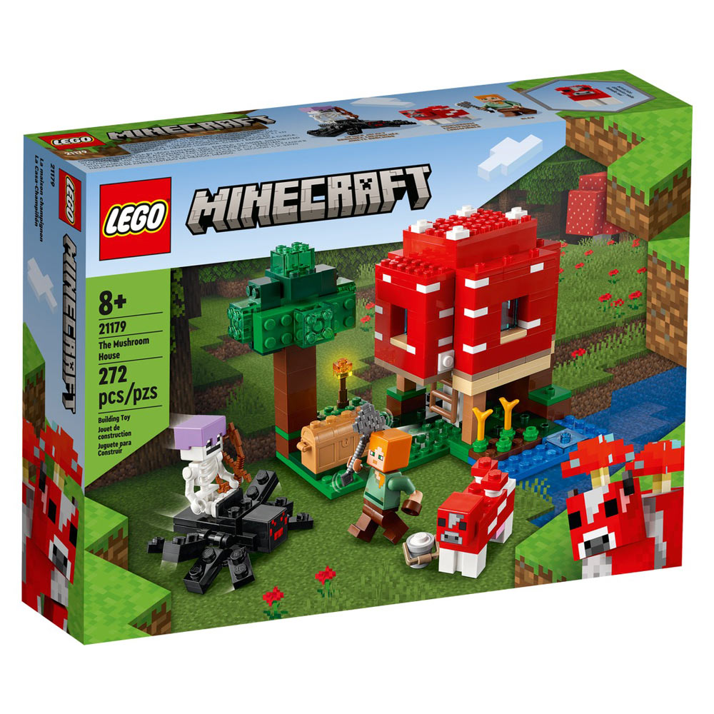 Set de construit LEGO® Minecraft, Casa ciuperca, 272 piese