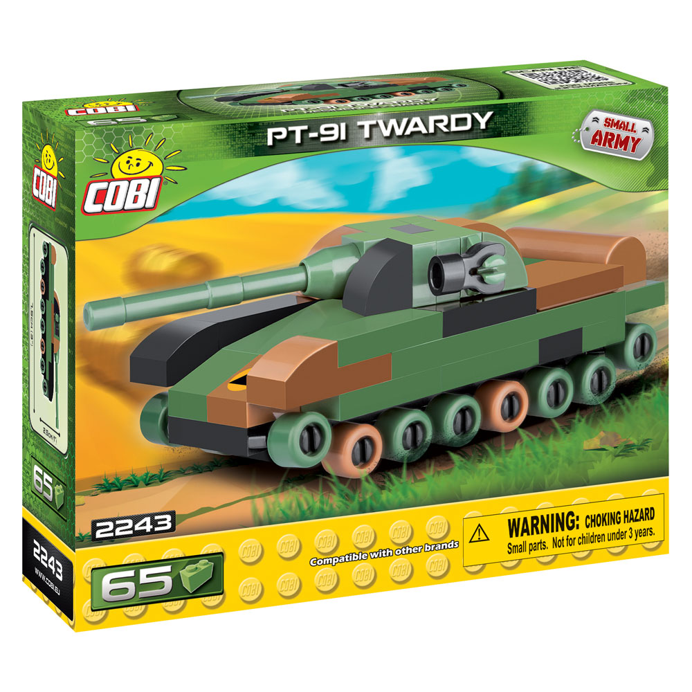 Set de construit Cobi PT-91 Twardy Nano Tank, colectia Tancuri, 2243, 65 piese