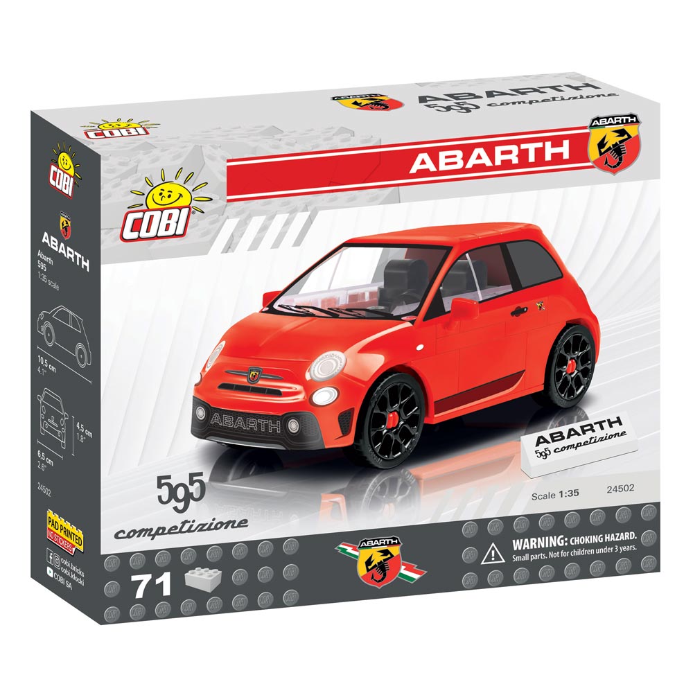 Set de construit Cobi Fiat 500 Abarth, colectia Youngtimer, 24502, 71 piese