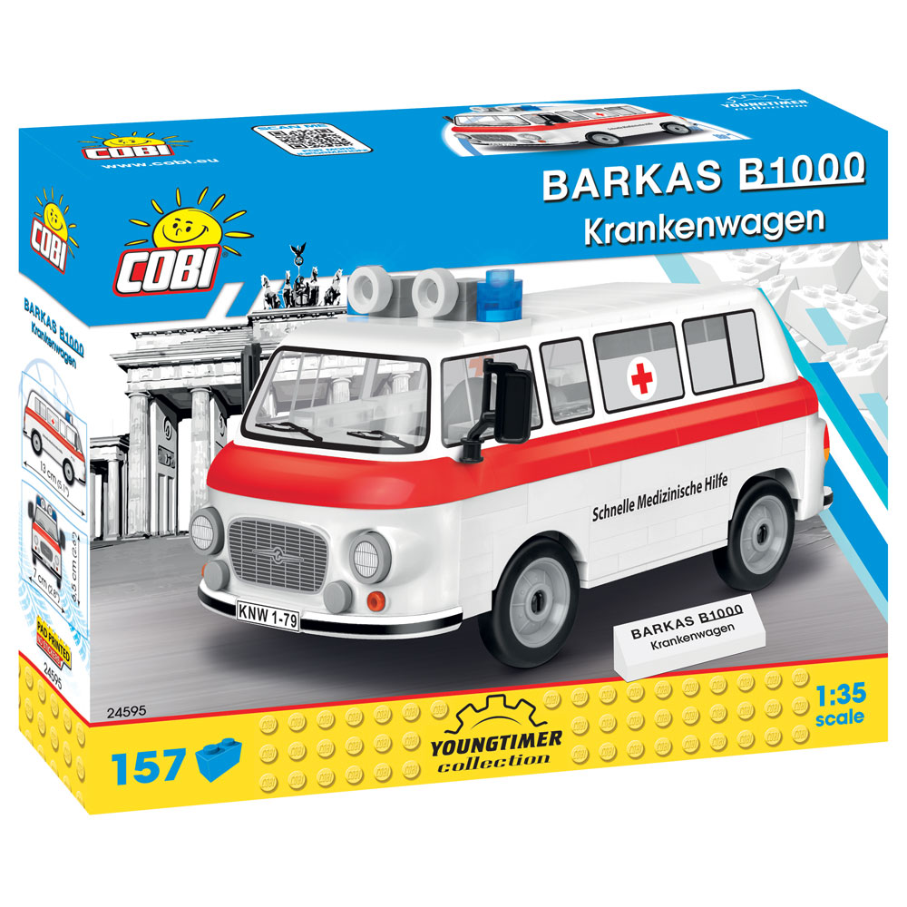Set de construit Cobi Barkas B1000 Krankenwagen, colectia Youngtimer, 24595, 157 piese