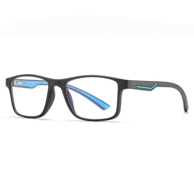 Ochelari unisex, antireflex cu lentile protectie calculator, fara dioptrii, Negru/Albastru