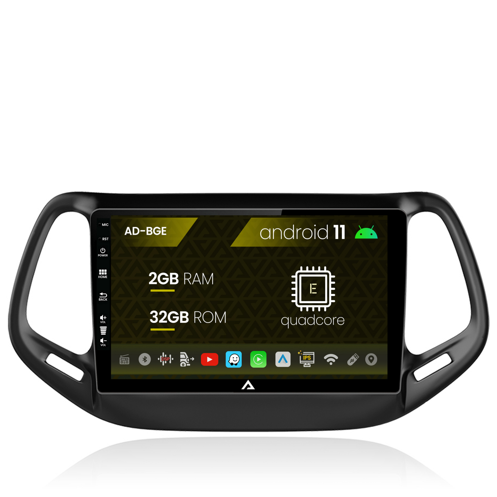 Navigatie Jeep Compass (2016+), Android 11, E-Quadcore / 2GB RAM + 32GB ROM, 9 Inch - AD-BGE9002+AD-BGRKIT287