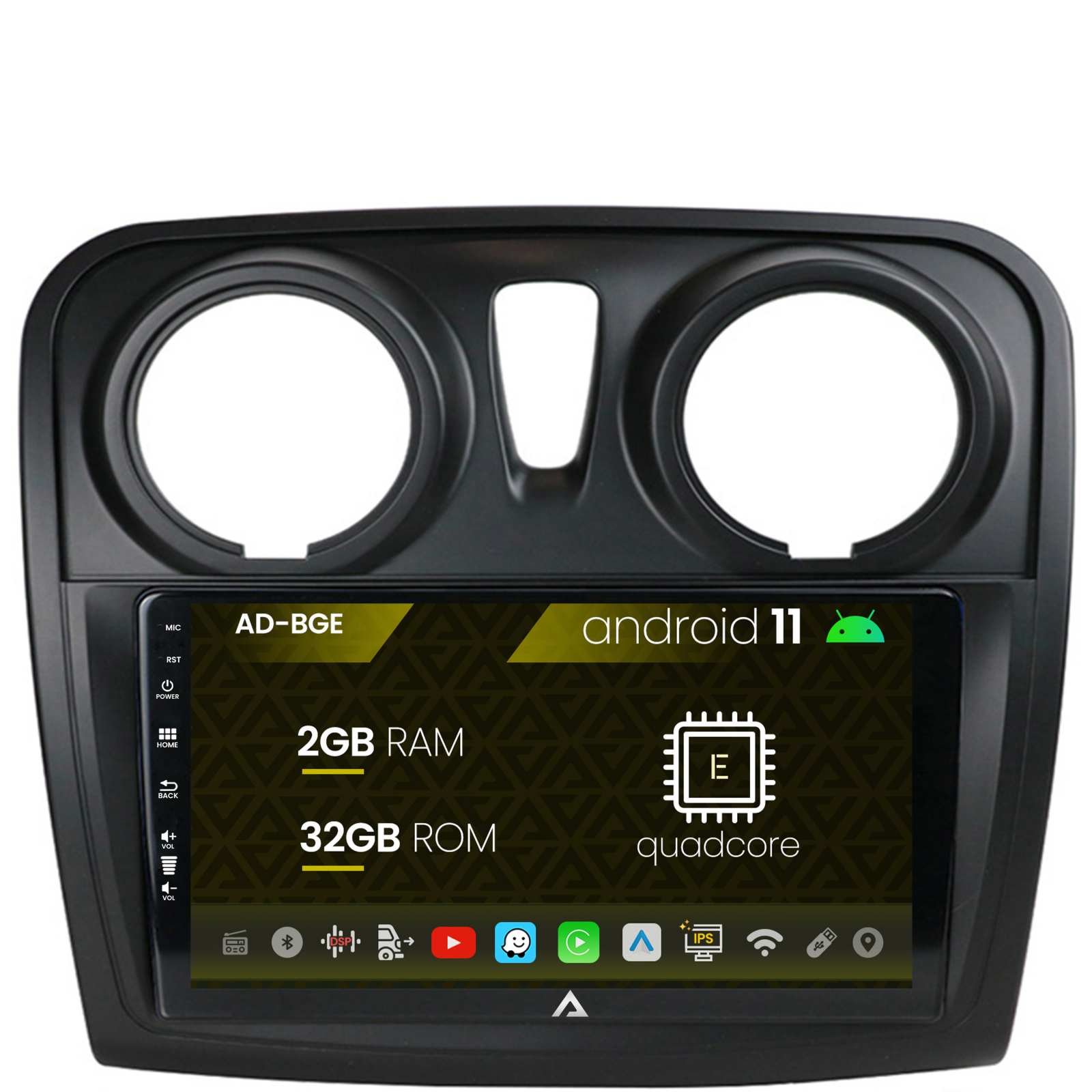 Navigatie Dacia Logan / Sandero, Android 11, E-Quadcore / 2GB RAM + 32GB ROM, 9 Inch - AD-BGE9002+AD-BGRKIT376