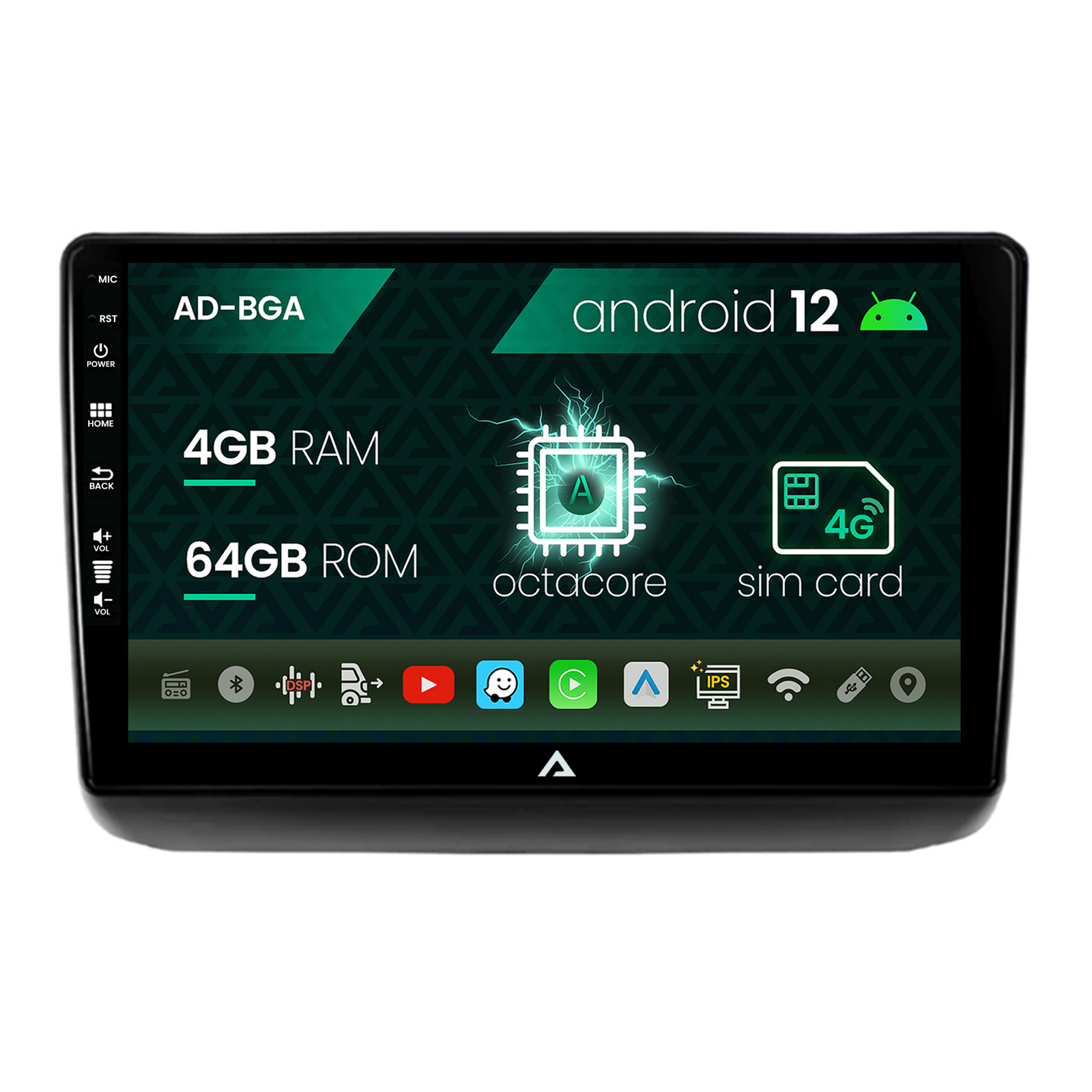 Navigatie Jeep Grand Cherokee (2013-2020), Android 12, A-Octacore / 4GB RAM + 64GB ROM, 9 Inch - AD-BGA9004+AD-BGRKIT298