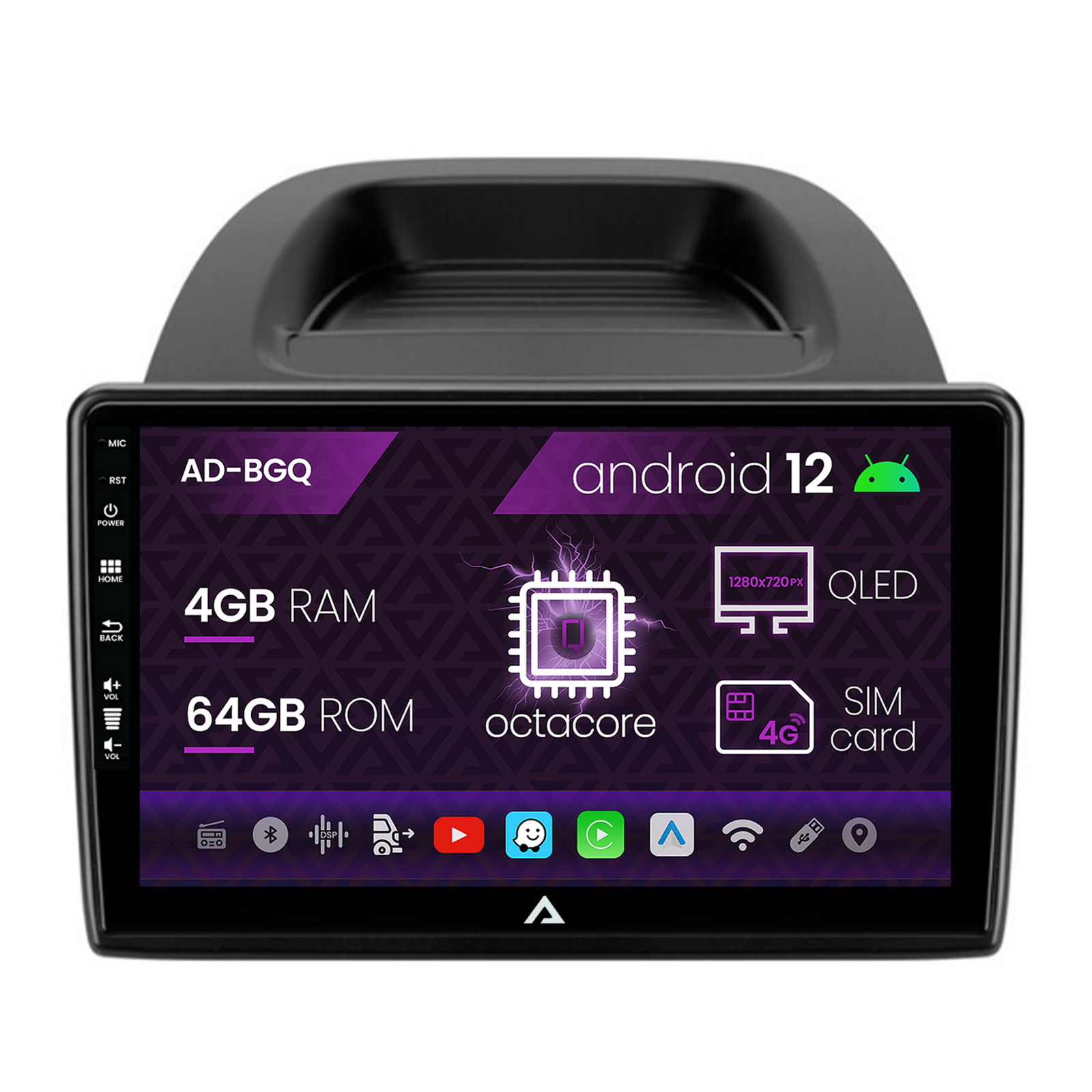 Navigatie Ford EcoSport (2017- Prezent) Android 12, Q-octacore / 4GB RAM + 64GB ROM, 9 Inch - AD-BGQ9004+BGRKIT119