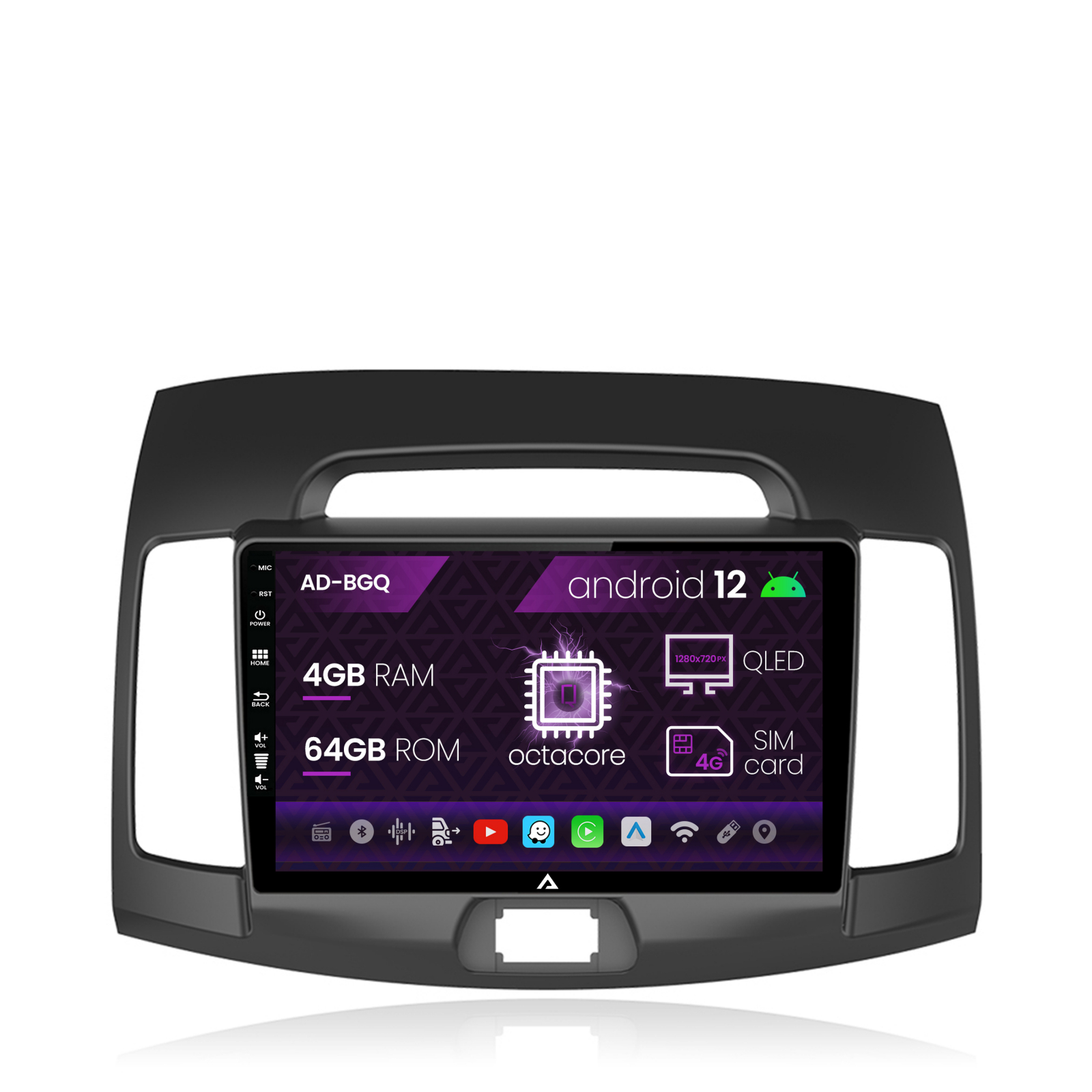 Navigatie Hyundai Elantra (2006-2011), Android 12, Q-Octacore / 4GB RAM + 64GB ROM, 9 Inch - AD-BGQ9004+AD-BGRKIT178