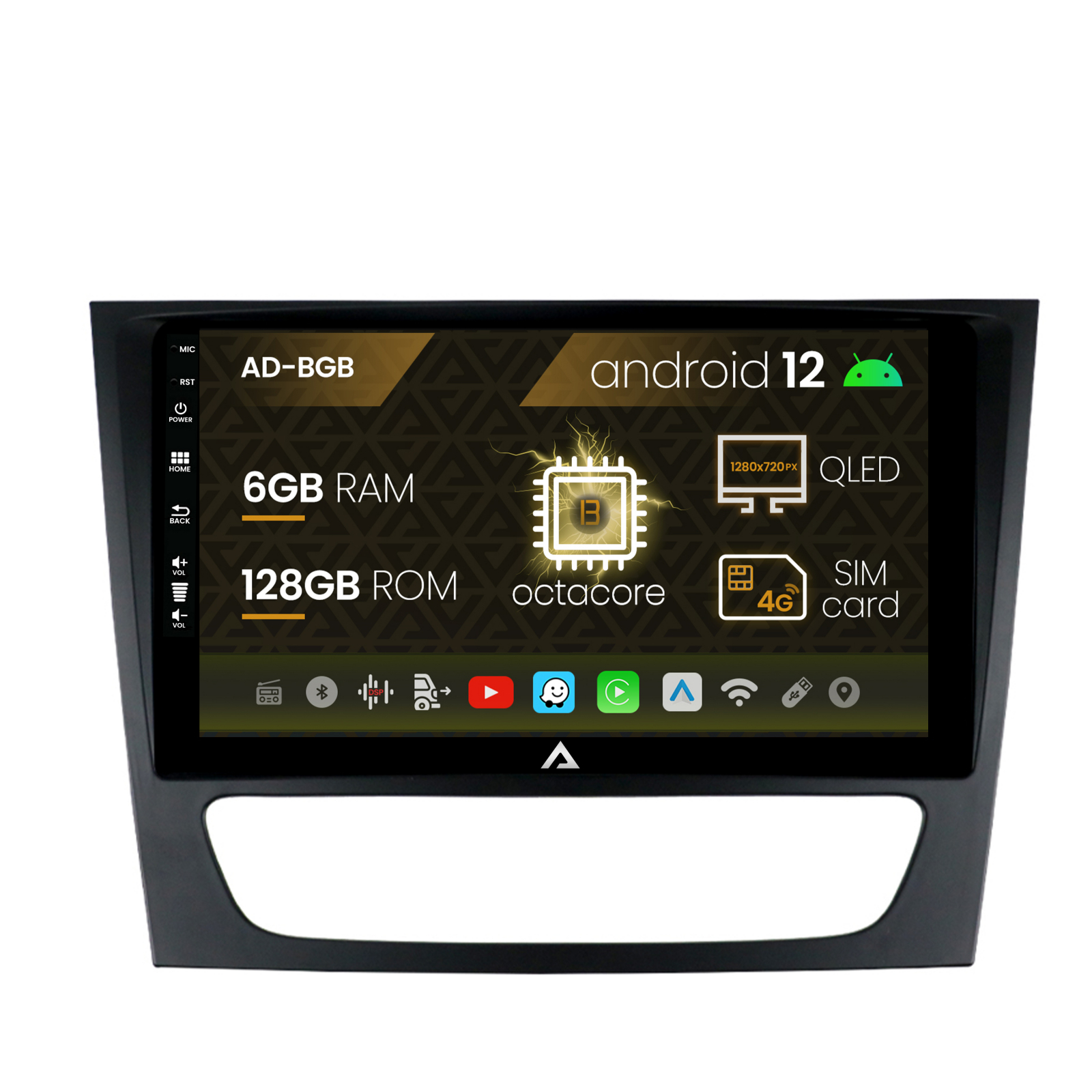Navigatie Mercedes Benz W211/CLS, Android 12, B-Octacore / 6GB RAM + 128GB ROM, 9 Inch - AD-BGB9006+AD-BGRKIT415