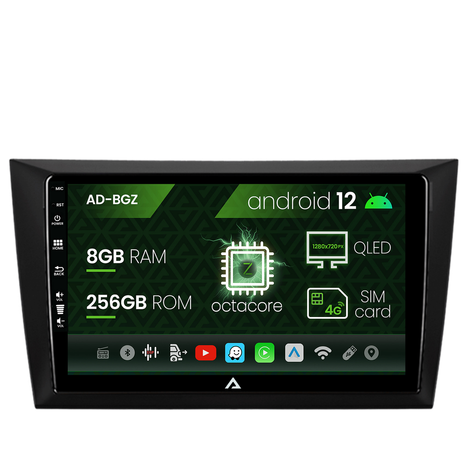 Navigatie Volkswagen Golf 6, Android 12, Z-Octacore / 8GB RAM + 256GB ROM, 9 Inch - AD-BGZ9008+AD-BGRKIT024V2