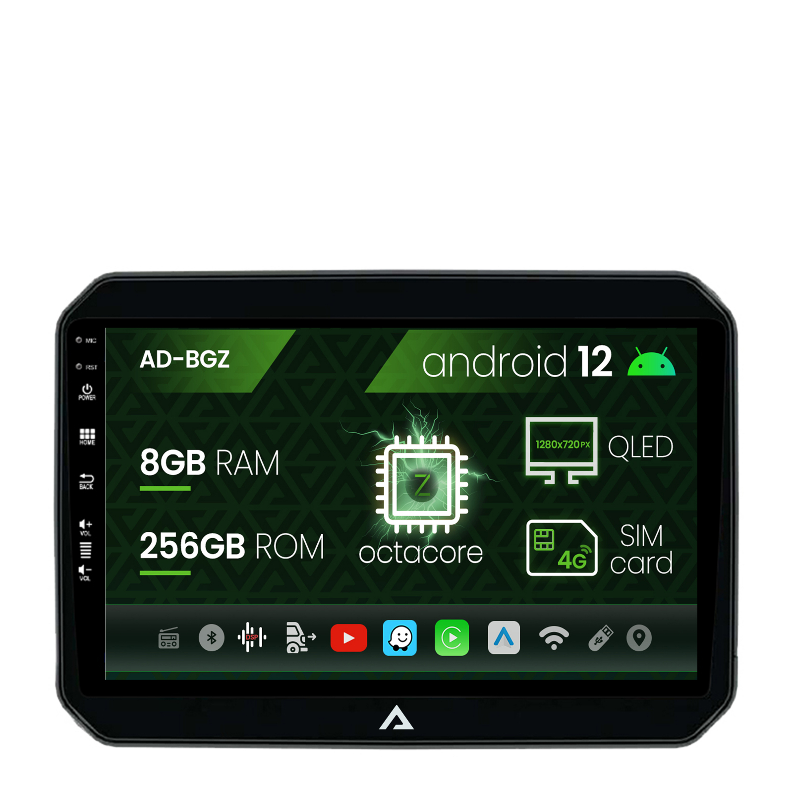 Navigatie Suzuki Ignis (2016+), Android 12, Z-Octacore / 8GB RAM + 256GB ROM, 9 Inch - AD-BGZ9008+AD-BGRKIT308