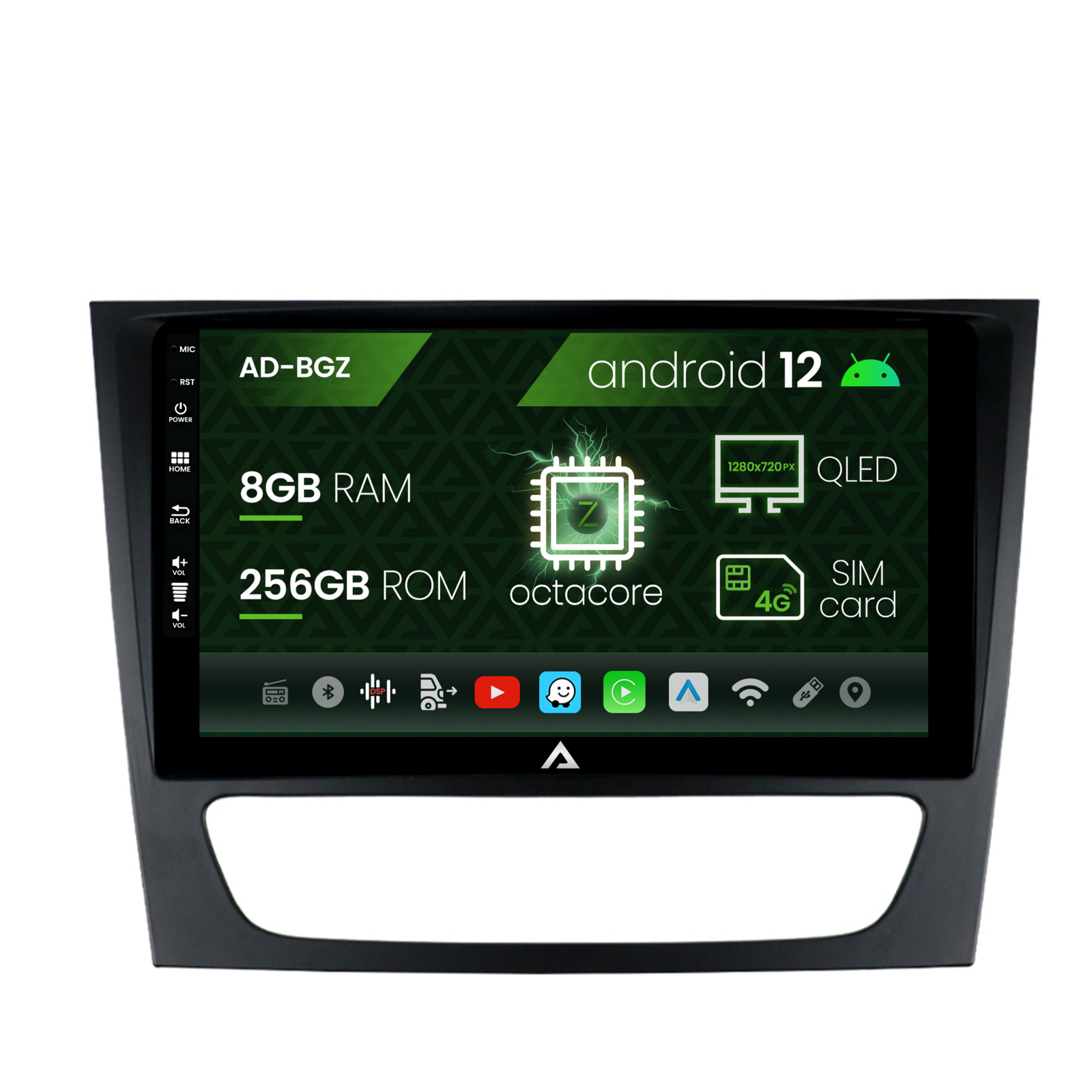 Navigatie Mercedes Benz W211/CLS, Android 12, Z-Octacore / 8GB RAM + 256GB ROM, 9 Inch - AD-BGZ9008+AD-BGRKIT415