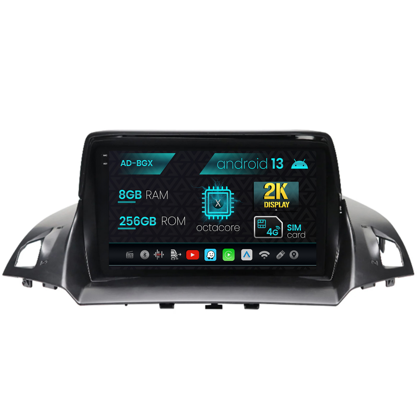 Navigatie Ford Kuga / C-Max (2013-2018), Android 13, X-Octacore / 8GB RAM + 256GB ROM, 9.25 Inch - AD-BGX9008+AD-BGRKIT114