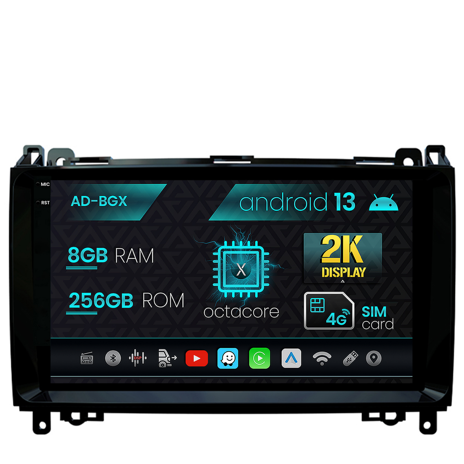 Navigatie Mercedes Benz Sprinter, Viano, Vito, A/B Class, Crafter, Android 13, X-Octacore / 8GB RAM + 256GB ROM, 9.25 Inch - AD-BGX9008+AD-BGRKIT407