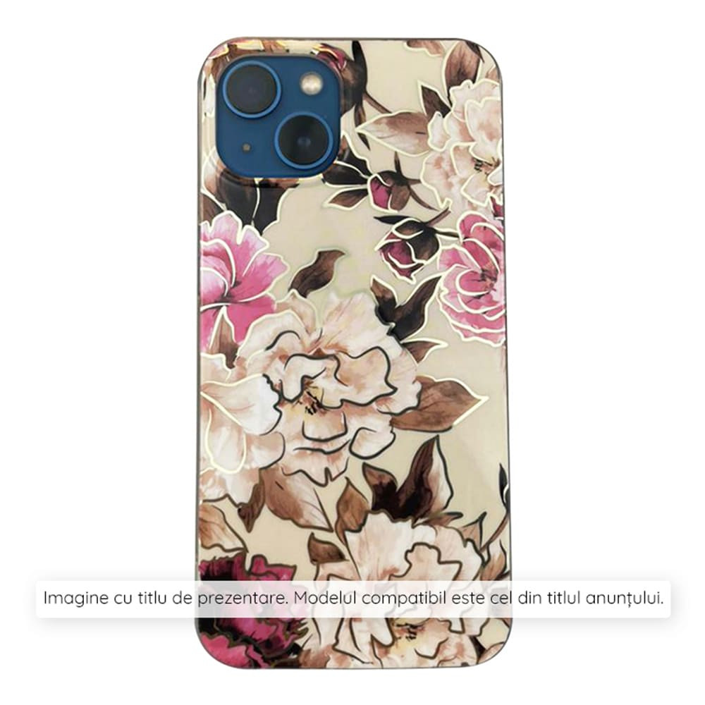 Husa de protectie Techsuit Marble Series compatibil cu iPhone 15 - Mary Berry Nude