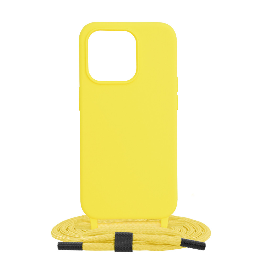 Husa de protectie cu snur Techsuit Crossbody Lanyard compatibil cu iPhone 15 Pro - Galben