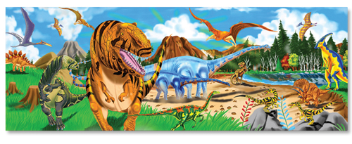 Melissa&Doug - Puzzle de podea Taramul Dinozaurilor 48 pcs