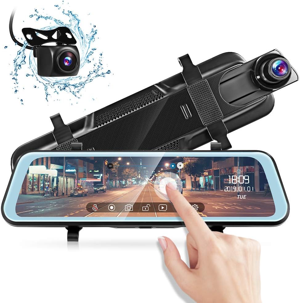 Camera auto tip oglinda retrovizoare si camera marsarier, Full HD, infrarosu - Negru
