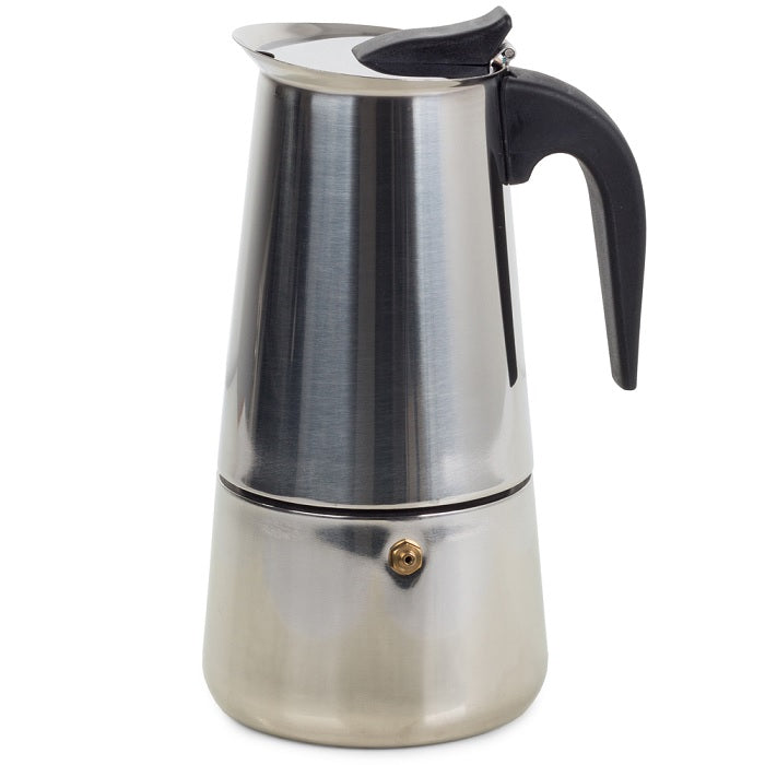 Espressor cafea pentru 9 cafele, aragaz pe gaz si electric,Inox - Inox