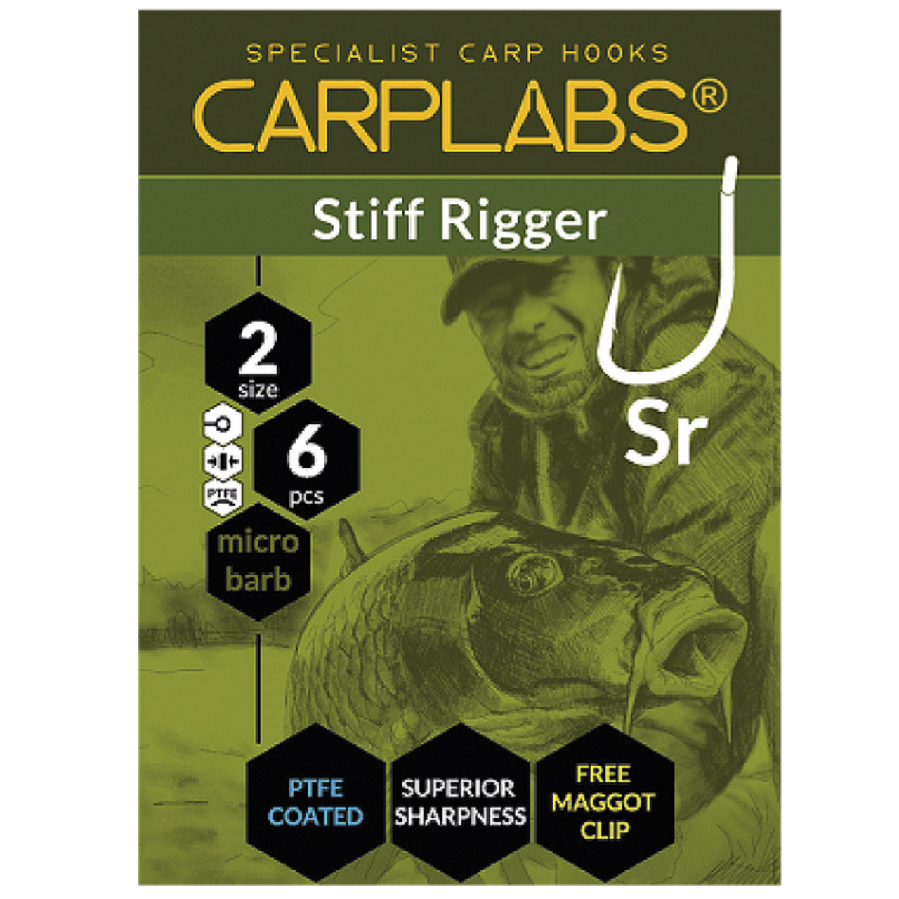 Carlig MMT Konger Carplabs Stiff Rigger No.6 Titanium Grey Ringed 6buc