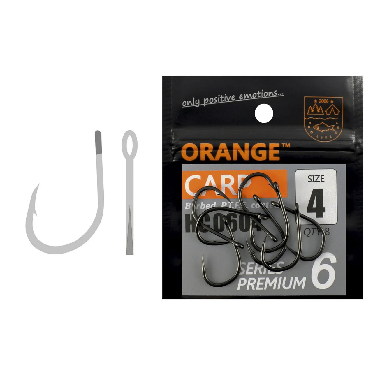 Carlig MMT Orange no.6 Carp PTFE Coated Series Premium 6 8buc