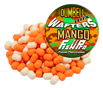 Wafters Dumbell FHP FishPro Mix Color 40G Mango 6X10Mm