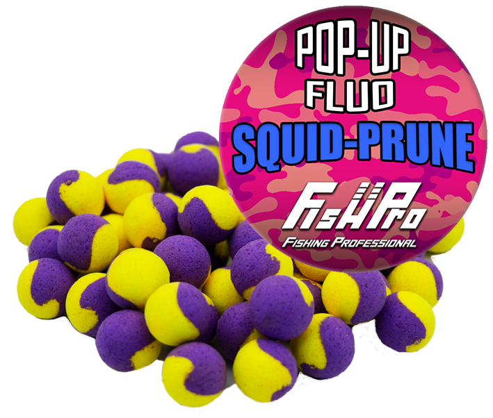 Pop-Up FHP FishPro 12Mm Yellow/ Purple Squid-Prune 40G