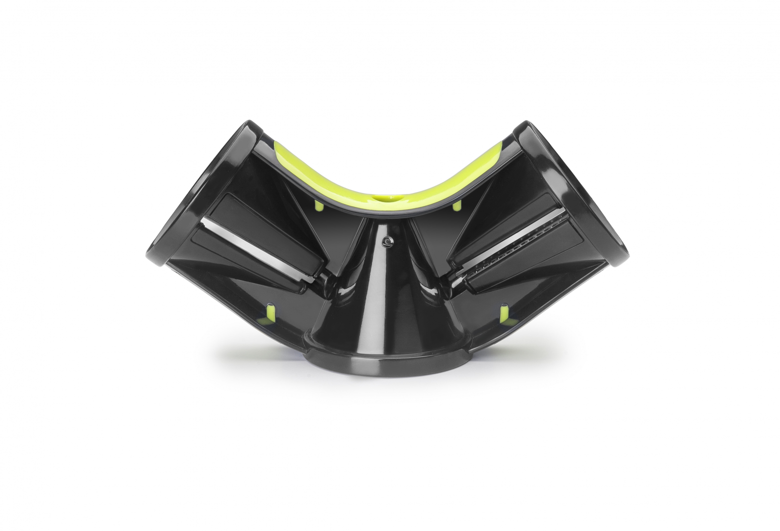 Feliator ondulat Ibili-Easycook, plastic/otel inoxidabil, 6.5x19 cm, negru/verde