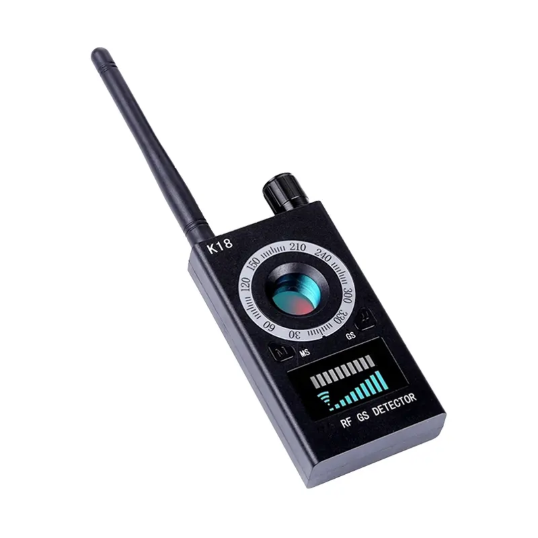 Detector Profesional Aparate Spionaj Camere, Microfoane, Localizatoare GPS/GSM, Reportofoane, Frecventa 1-8000 MHz, Portabil, Model K18, Negru