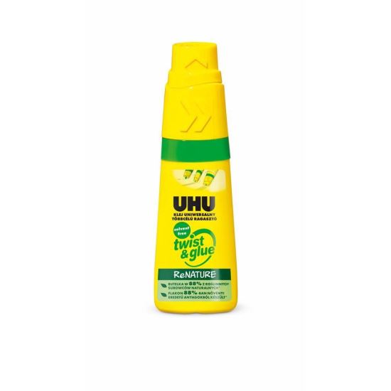 Adeziv universal fara solvent pentru scoala si birou UHU Twist&Glue Renature, aplicator 3 în 1, 35ml