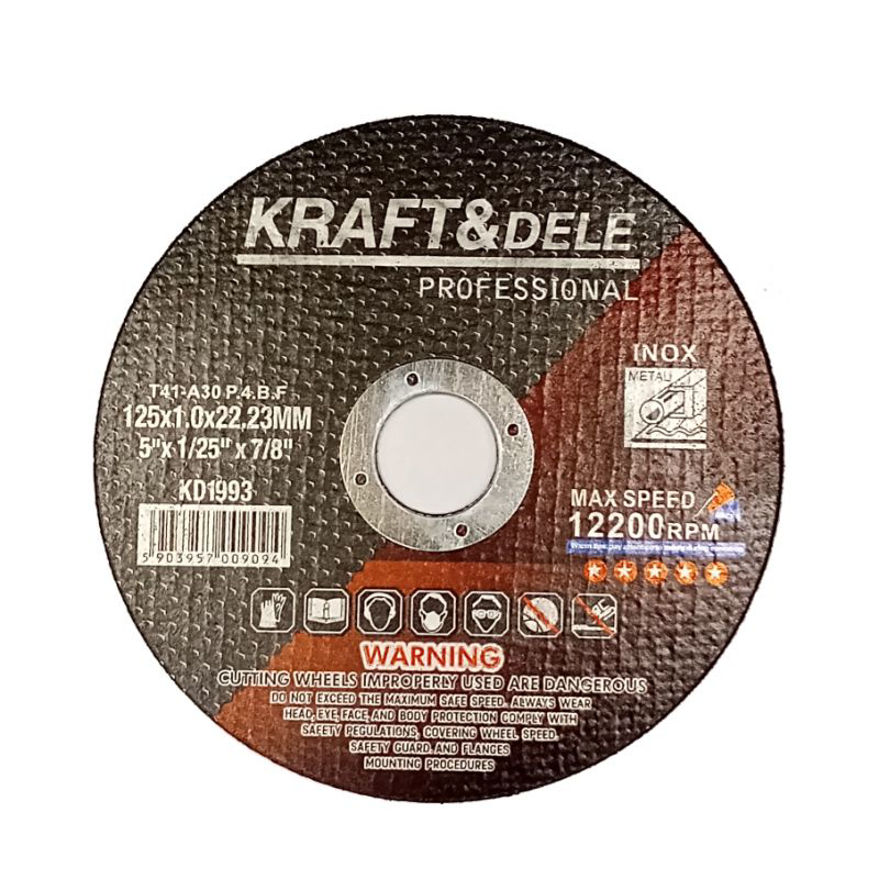 Disc pentru taiere metal, 125 x 1.0 x 22.23 mm, Kraft&Dele KD1993