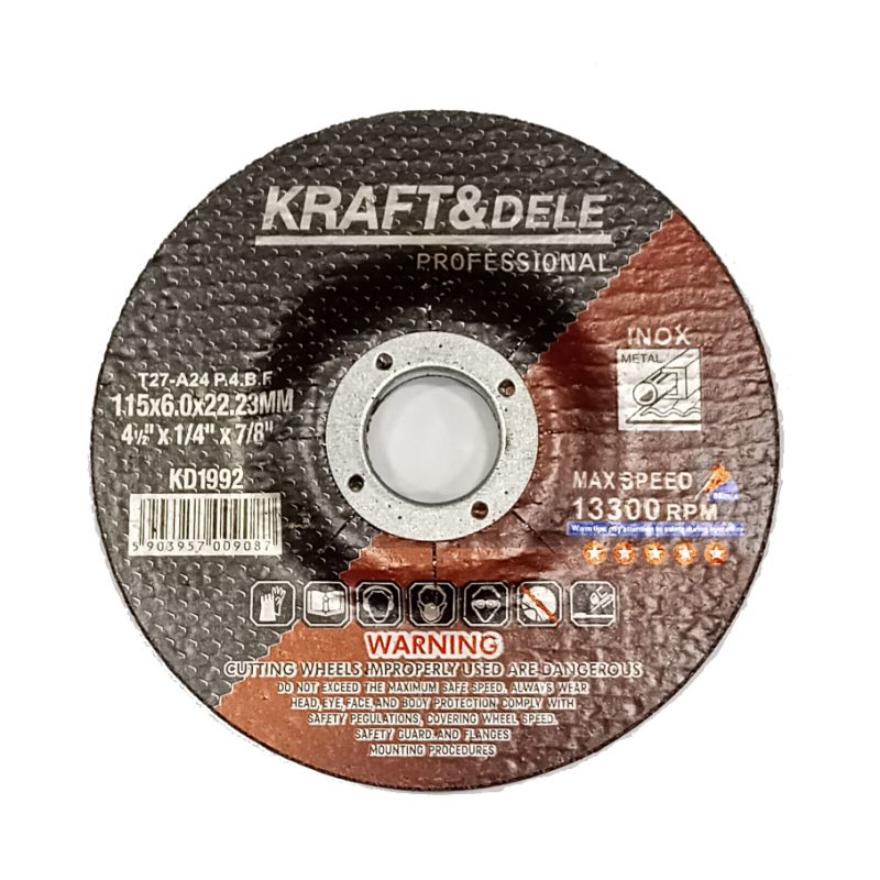Disc pentru taiere metal, 115 x 6.0 x 22.23 mm, Kraft&Dele KD1992