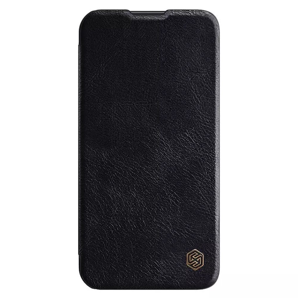 Husa de protectie telefon tip carte din piele ecologica Lether Case compatibila cu Samsung Galaxy A54, Negru - ES02055