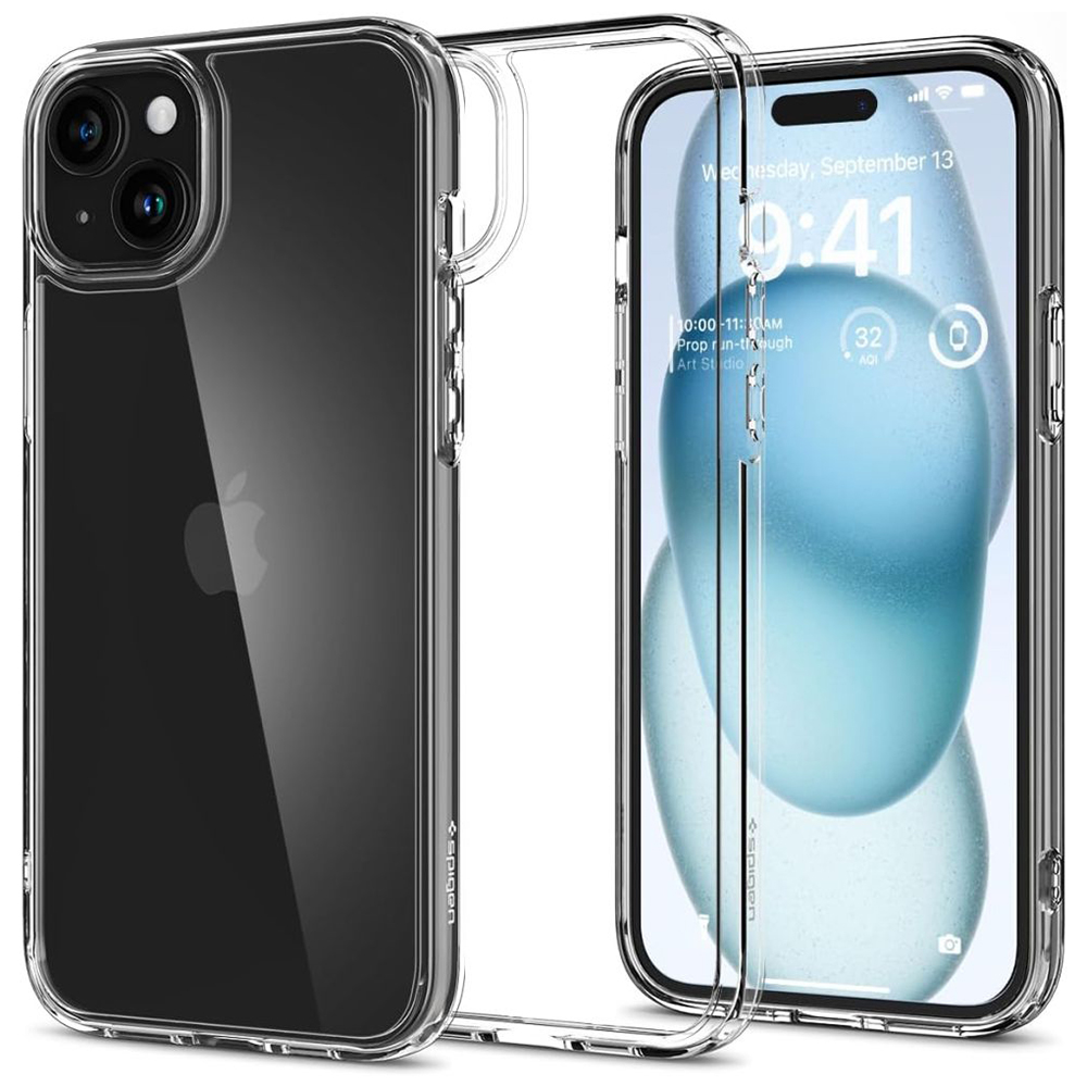 Husa de protectie telefon ultra-slim Hybrid compatibila cu iPhone 15, Transparent - ES02349