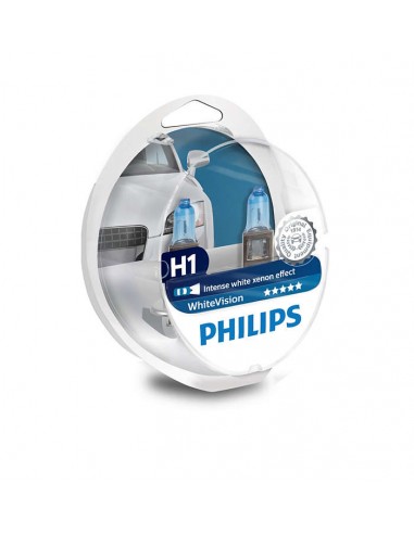 Set 2 becuri auto Philips H1 WhiteVision 12V 55W