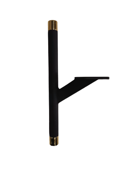 Picior de mobilier, negru, mat, cu capete aurii, Slide Single Long, aluminiu, 155/275mm