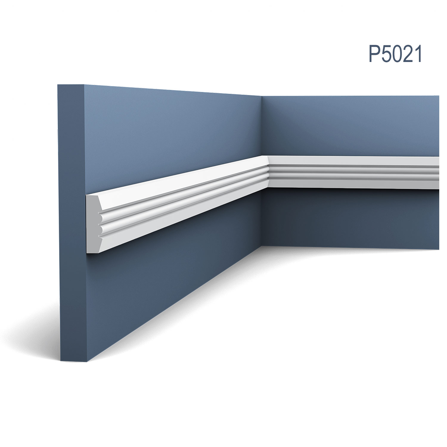 Brau intermediar P5021, profil decorativ multifunctional, pentru perete, alba, vopsibila, rigida, calitate excelenta, Belgia, din Poliuretan rigid, L 200 x H 3.1 x W 0.9 cm