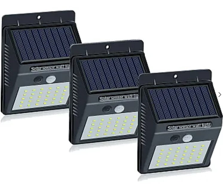 Set 3 Lampi BRIGHT 30 LED Solare cu senzor de miscare si lumina 1 mod ILUMINARE