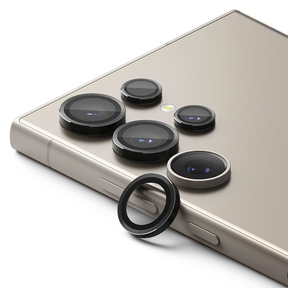 Folie Camera pentru Samsung Galaxy S24 Ultra, Ringke Camera Lens Frame Glass, Black