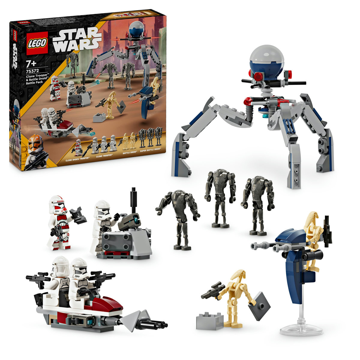 LEGO® Star Wars™ - Pachet de lupta Clone Trooper™ si droid de lupta 75372, 215 piese